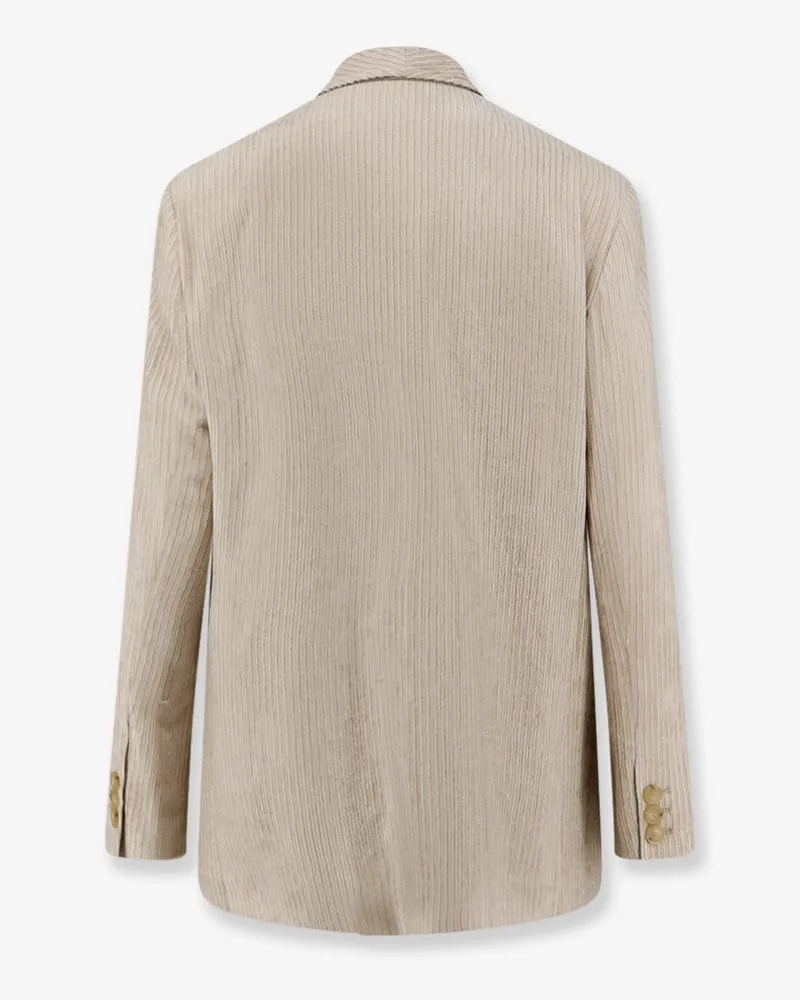 ALYSI Women's Blazer Corduroy Beige Viscose Blazers Jacket Beige
