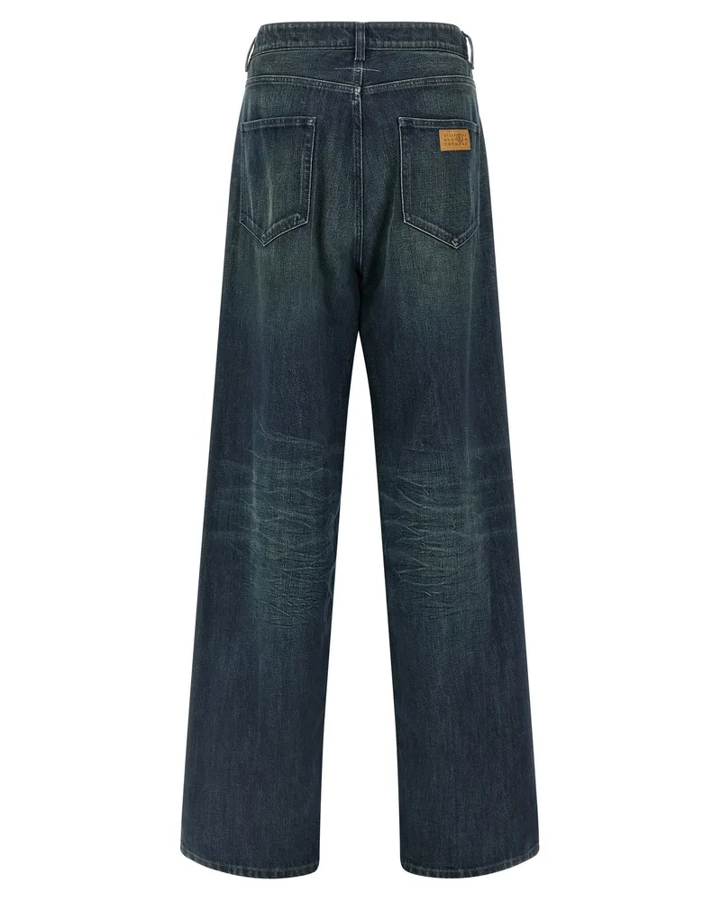 Maison Margiela Stone-Washed Rigid Cotton Jeans — Indigo Indigo