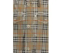 Faded Check Gabardine Parka — Taupe
