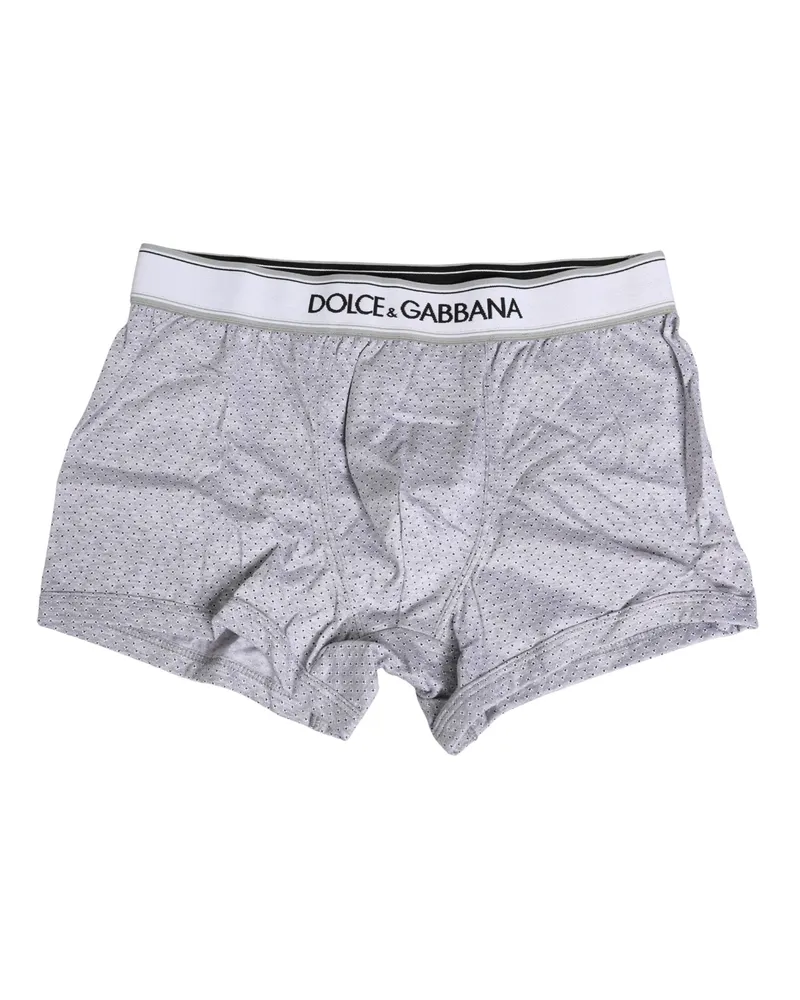 Dolce & Gabbana Gray Logo Cotton Men Regular Boxer Underwear Clothing Gray