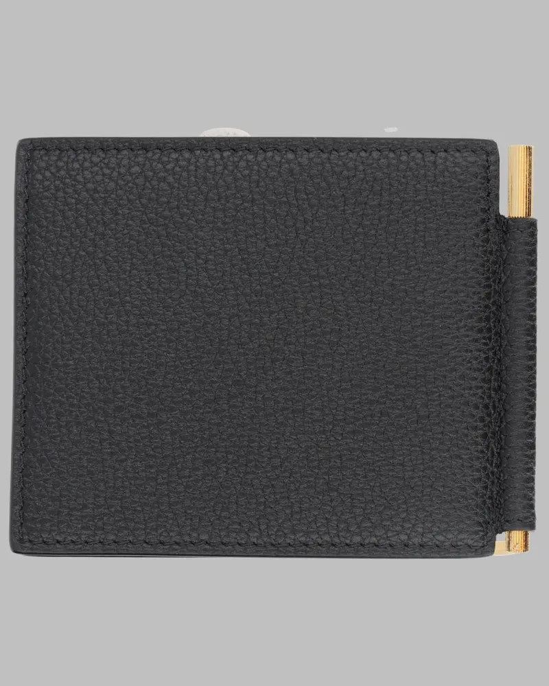Tom Ford Bi-Fold Leather Card Holder Wallet — Black Black