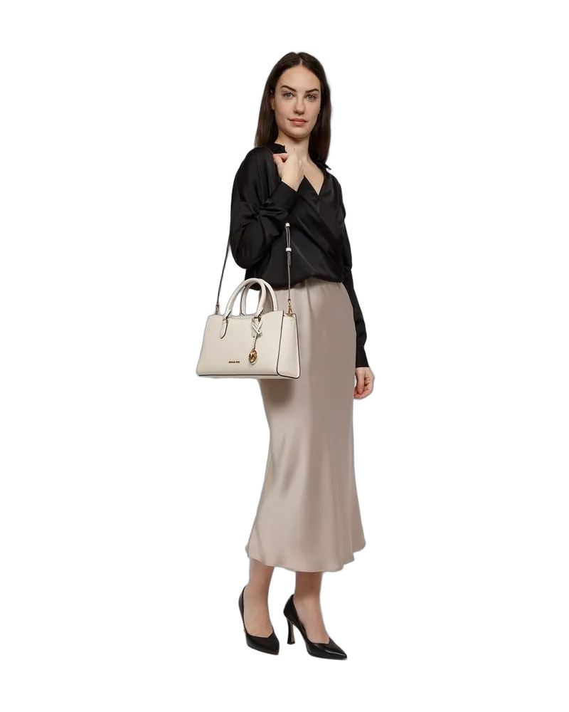 Michael Kors Women's Satchel Light Cream Leather Satchel-bags Beige