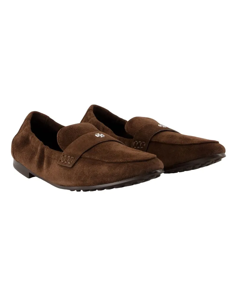 Tory Burch Women's Ballet Loafers -  Leather Brown Calfskin Shoes Flat-Shoes Brown