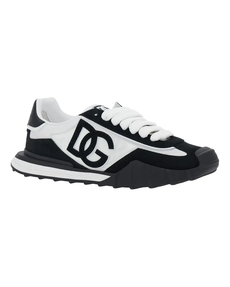 Dolce & Gabbana Men's Low Top Sneakers White Leather Lamb Trainers White
