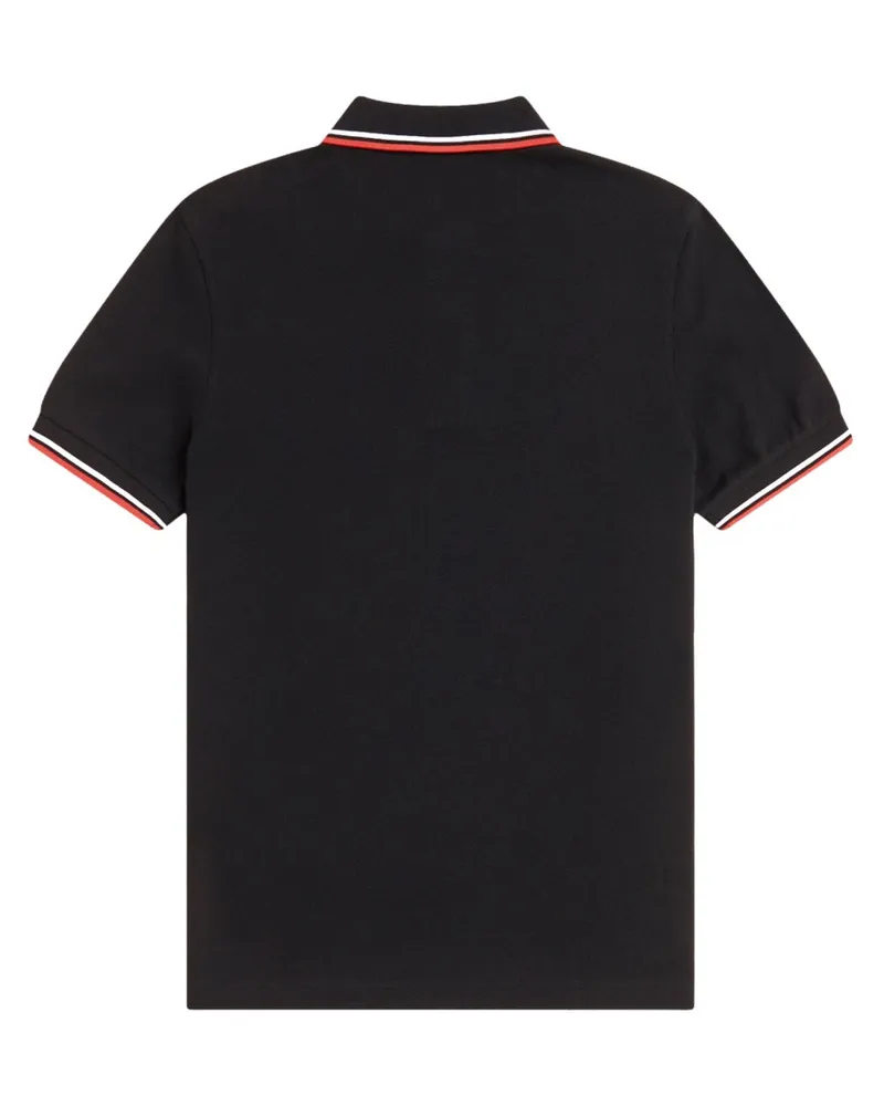 Fred Perry Logo-Embroidered Cotton Polo Shirt — Black Black