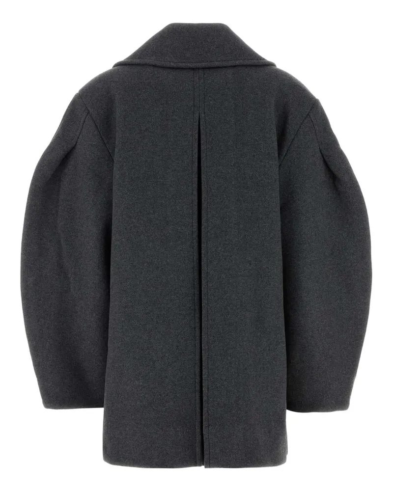 Ganni Women's Grey Wool Blend Coat Pewter Cappotti Gray