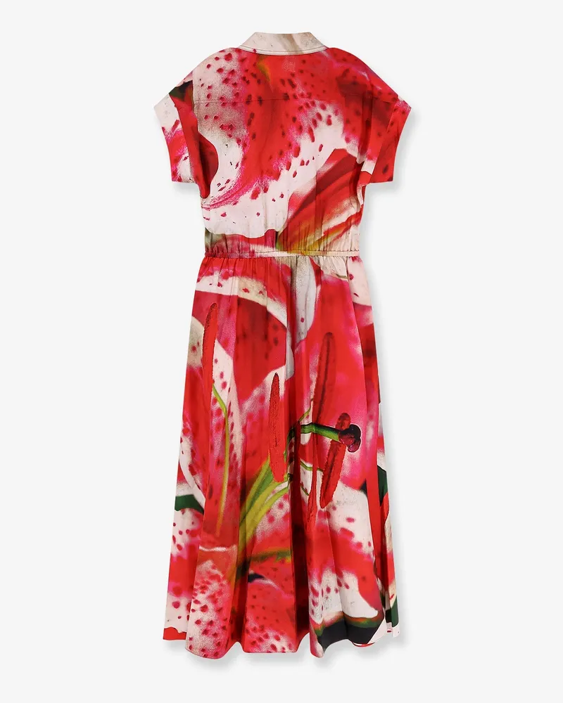 Tory Burch Women's Silk Chemisier Dress Multicolour Red