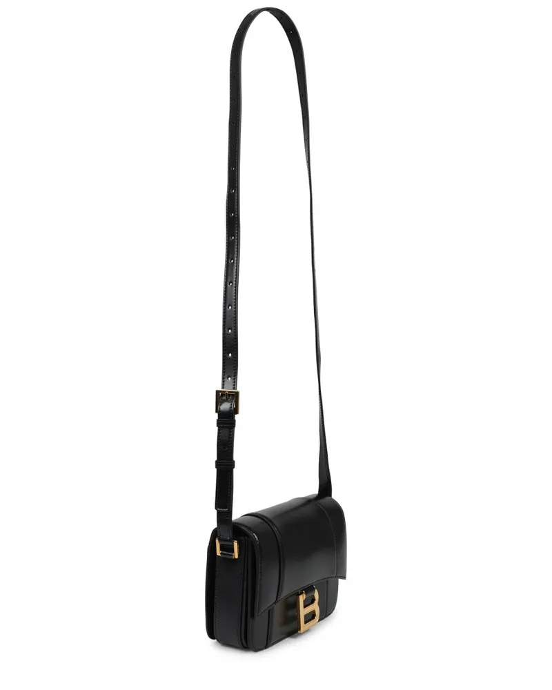 Balenciaga Women's Leather Bag Hourglass Black Calf Skin Shoulder Black