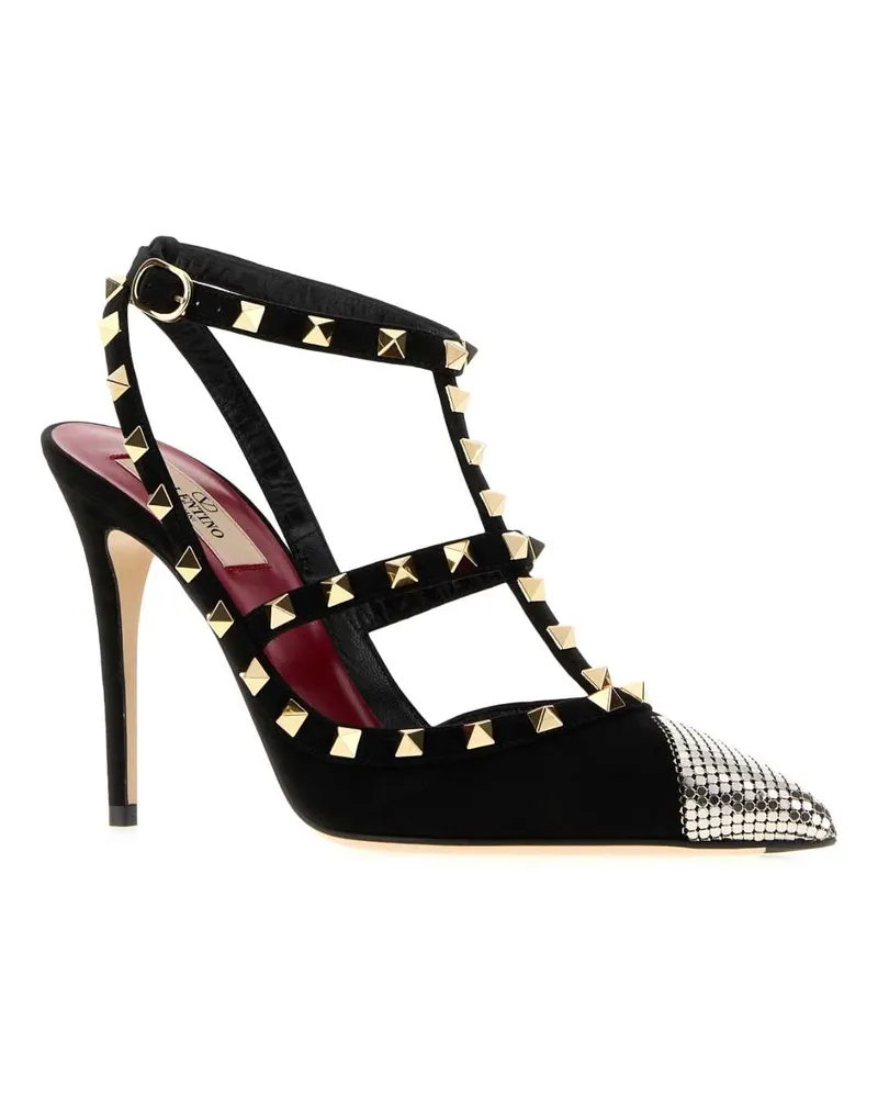 Valentino Garavani Studded T-Strap Pump — Black Black