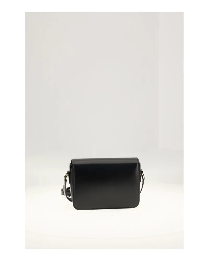 Celine Women's Shoulder Bag Teen Triomphe Black-Ultra Blue Calf Leather (bos Taurus) Black/ultra Black
