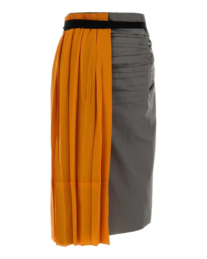 Prada Women's Multicolor Taffeta Skirt Arancio Gonne Orange