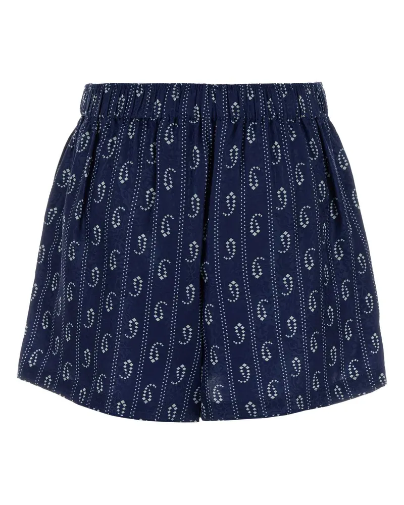 Tory Burch Women's Printed Satin Shorts 401 Navy