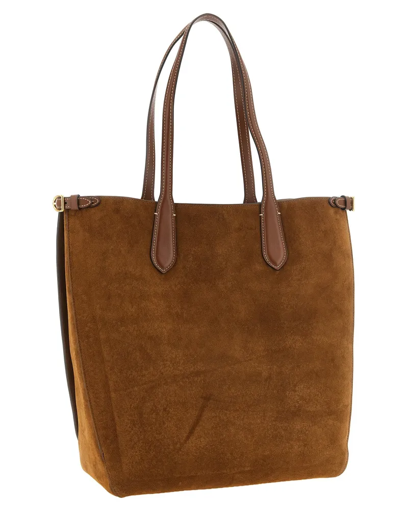 Ralph Lauren Bellport Suede Shoulder Bag — Brown Brown