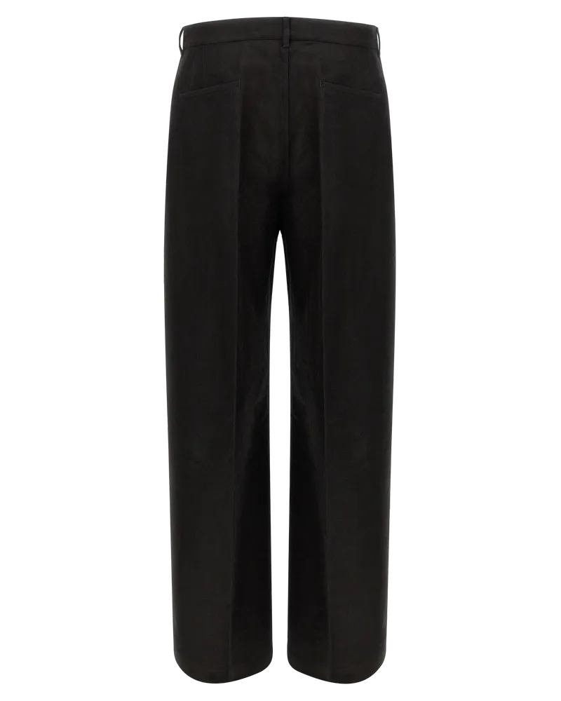 Rick Owens Men's Black Ramie Casual Pants Black