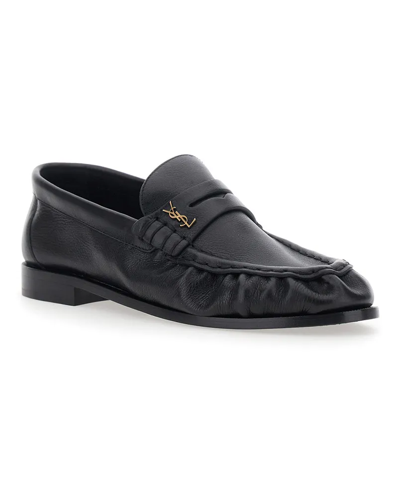 Saint Laurent Women's Loafers Le Loafer Black Leather Calf 