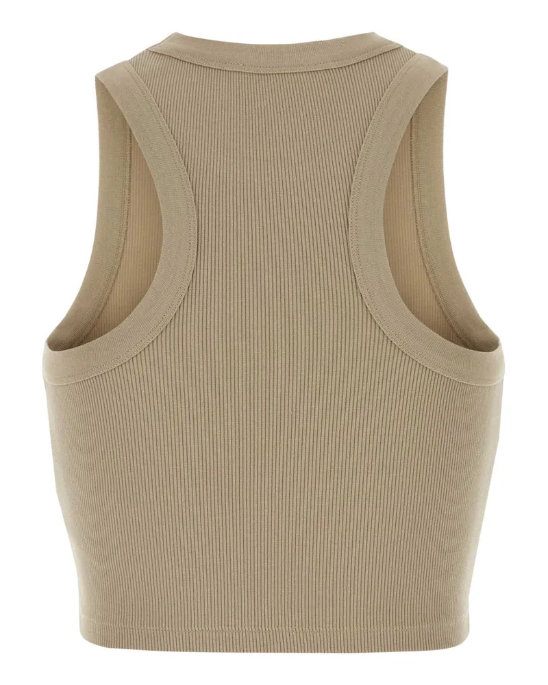 Givenchy Women's Beige Stretch Cotton Crop-Top Beigecappuccino Exterior: Elastane Maglie Sweater Beige