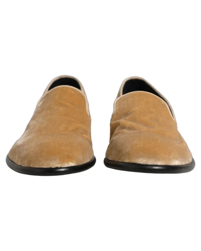 Dolce & Gabbana Suede Slip-On Loafers — Beige Beige