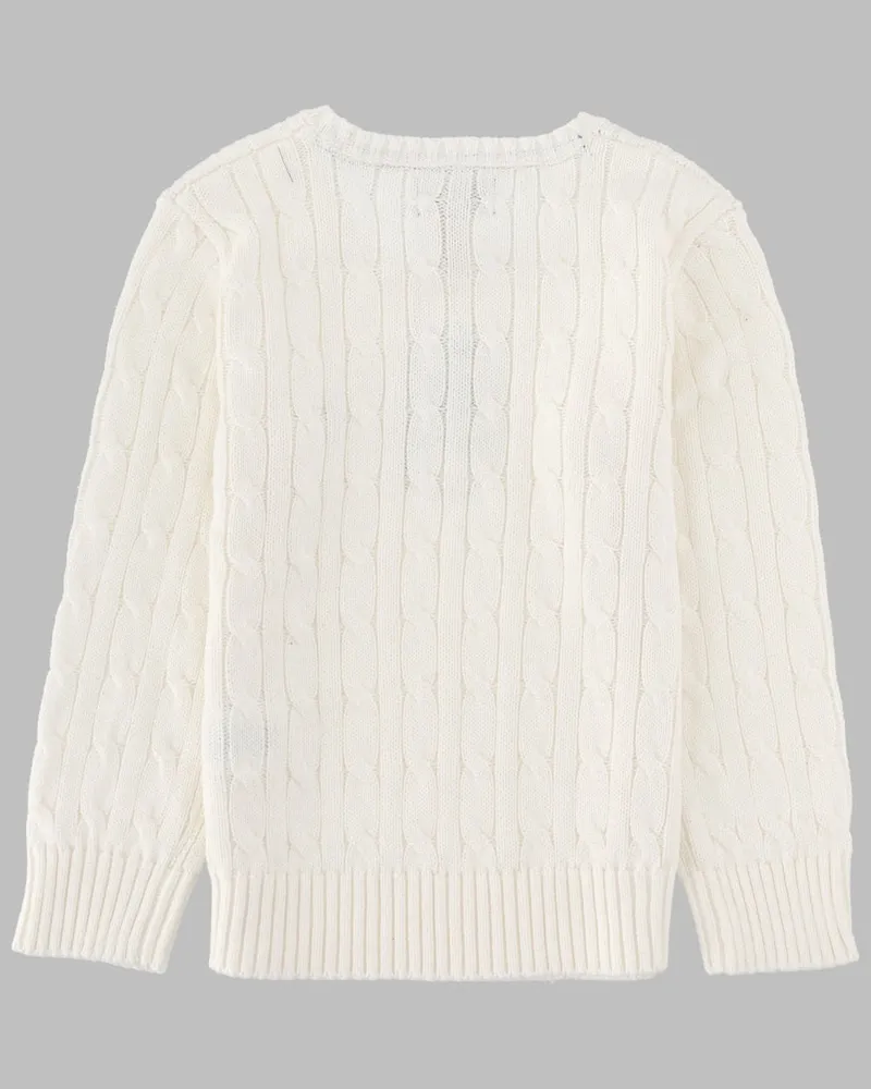 Ralph Lauren Cable-Knit Cotton Sweater — White White