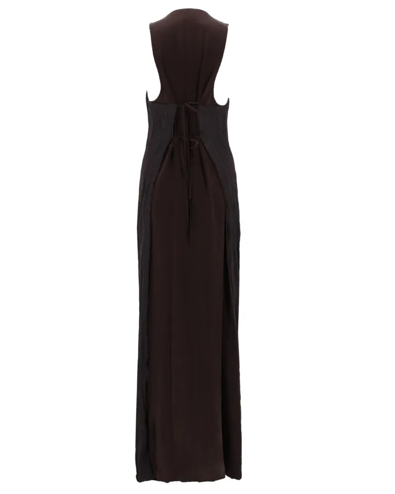ALYSI Silk-Modal Blend Dress — Brown Brown