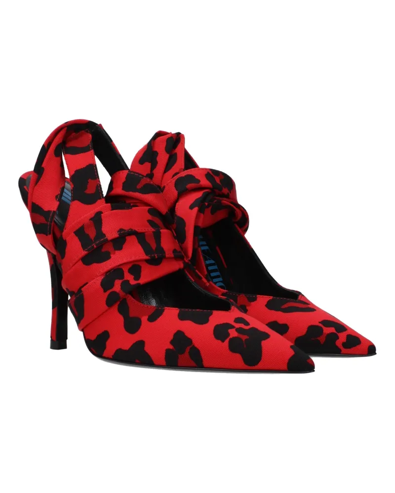 ATTICO Women's Red Fabric High Heel Pumps Red