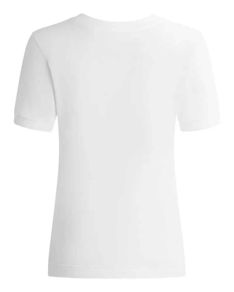 Dolce & Gabbana Logo-Embroidered Cotton T-Shirt — White White