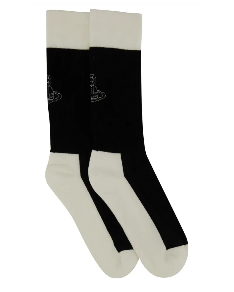 Vivienne Westwood Logo-Embellished Cotton Socks — Black Black
