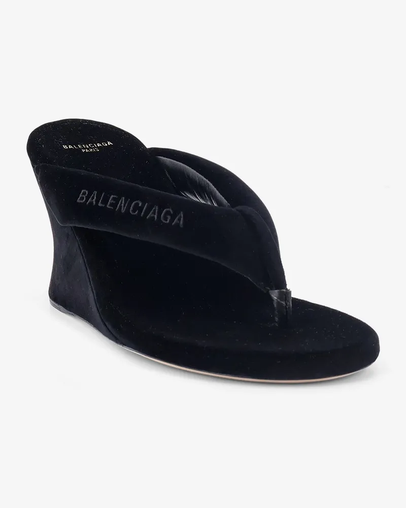 Balenciaga Women's Sandals Gaeta Velvet Black Cotton-Viscose-Elastane Cotton/viscose/elastane Black