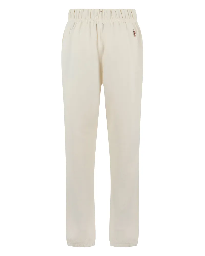 Moncler Women High-Waisted Track Trousers Cream Polyester Pants Cream