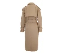 Double-Breasted Cotton Gabardine Trench Coat — Beige