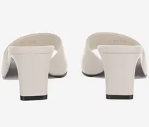Logo-Embellished Lamb Leather Mule — White