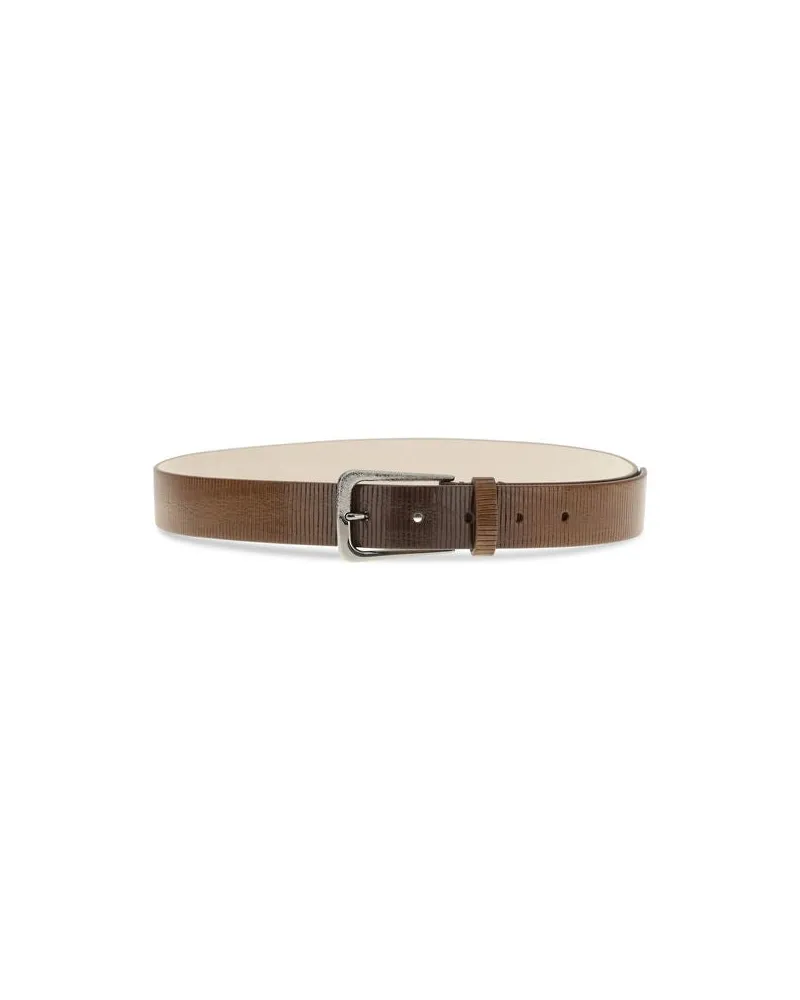 Brunello Cucinelli Women's Brown Calf Leather Bos Taurus Regular Belt Brown