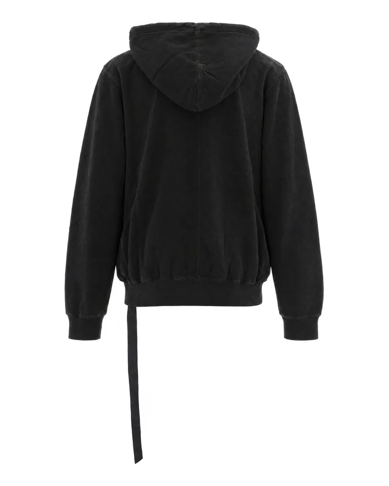 DRKSHDW by Rick Owens Pentagram-Embroidered Cotton Hoodie — Black Black