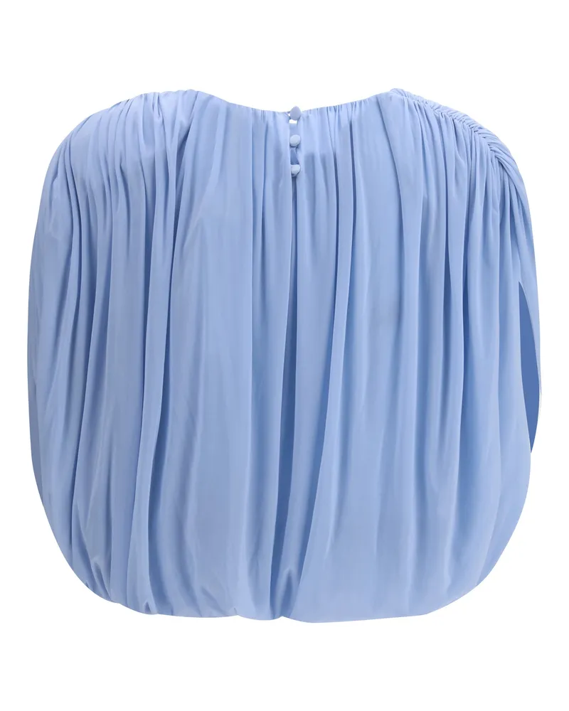 Magda Butrym Women's Pleated Blouse Light Blue Cupro; Elastane Shirt Blue