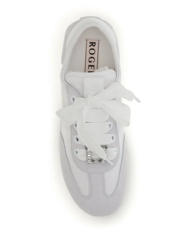 Roger Vivier Women's Sneakers Viv Low White Suede Trainers White