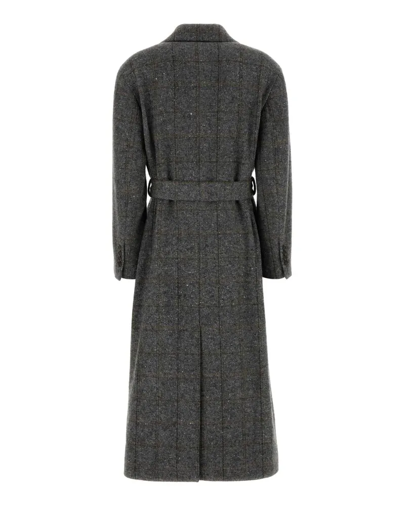 Brunello Cucinelli Embroidered Alpaca Blend Coat — Gray Gray