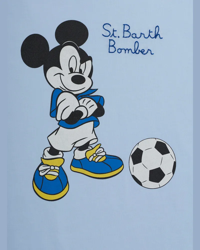 MC2 Saint Barth Disney Mickey Goal Print T-Shirt — Blue Blue