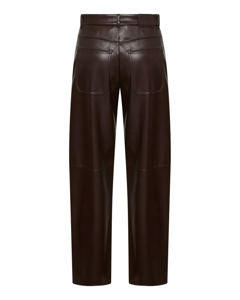 Max Mara Women's Chocolate Barrel Trousers Brown Polyester Brown