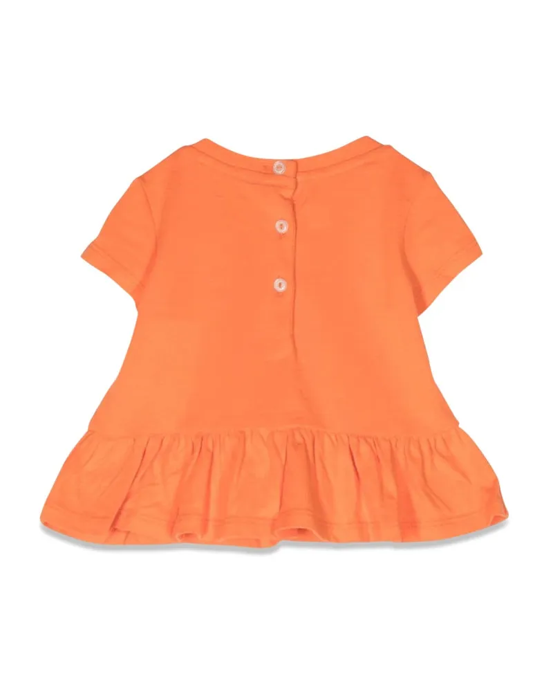 Ralph Lauren MC Bear-Embroidered Cotton T-Shirt — Orange Orange