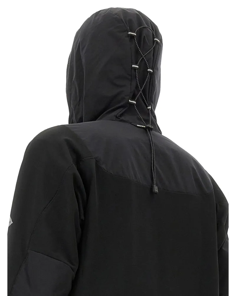 and wander Hooded Nylon Jacket — Black Black