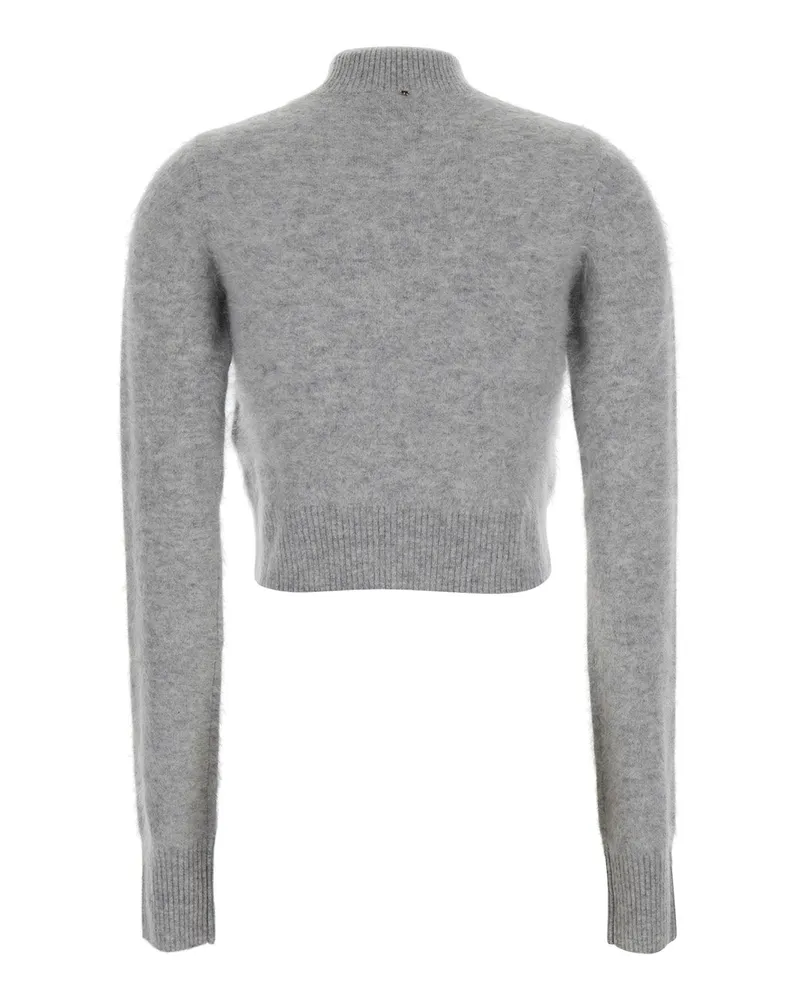 SPORTMAX Women Gubbio Grey Cropped Cashmere Sweater Tops Top Gray