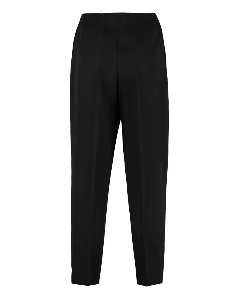 Bottega Veneta Women's Cropped Wool Trousers Black Black