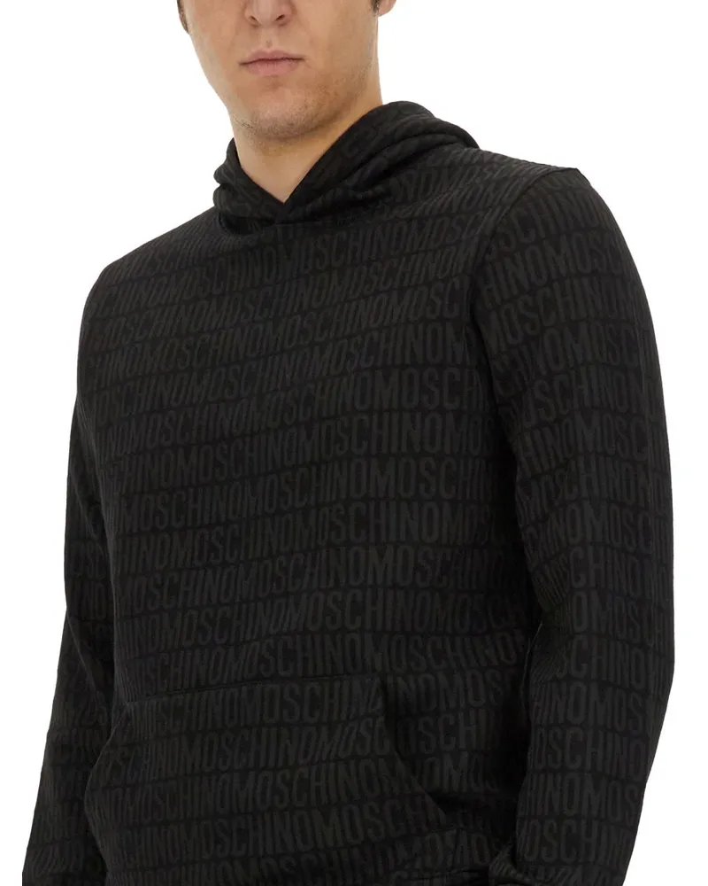 Moschino All-Over Logo Sweatshirt — Black Black