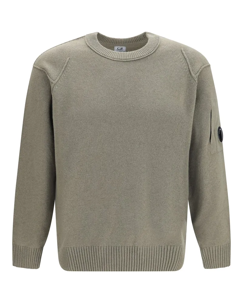 C.P. Company Merino Wool Crewneck Sweater — Gray Gray