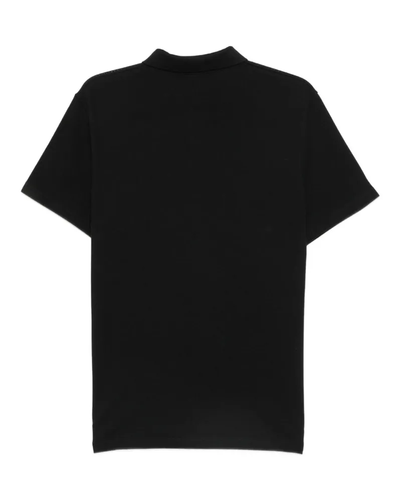Valentino Garavani Gold-Tone VLogo Piqué Polo — Black Black