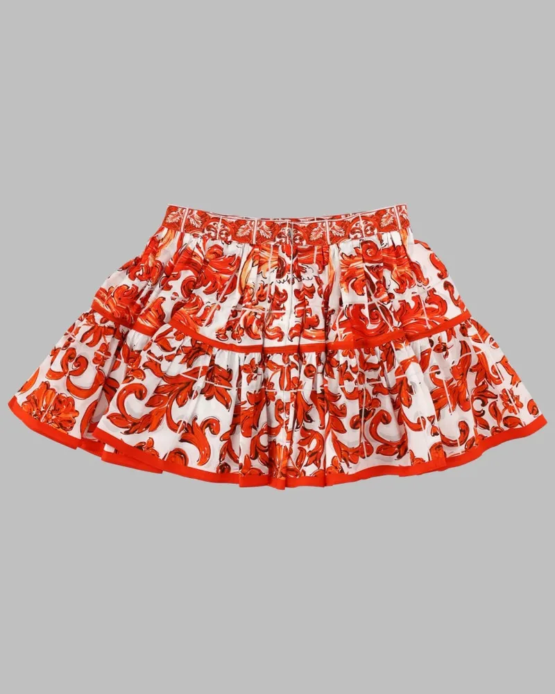Dolce & Gabbana Cotton Skirt — Orange Orange