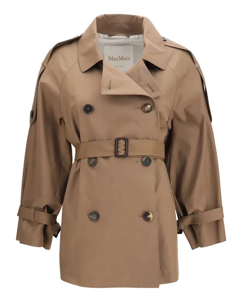 Max Mara Women's Trench Coat The Cube Dark Gold Cotton Puffer Jackets Gold