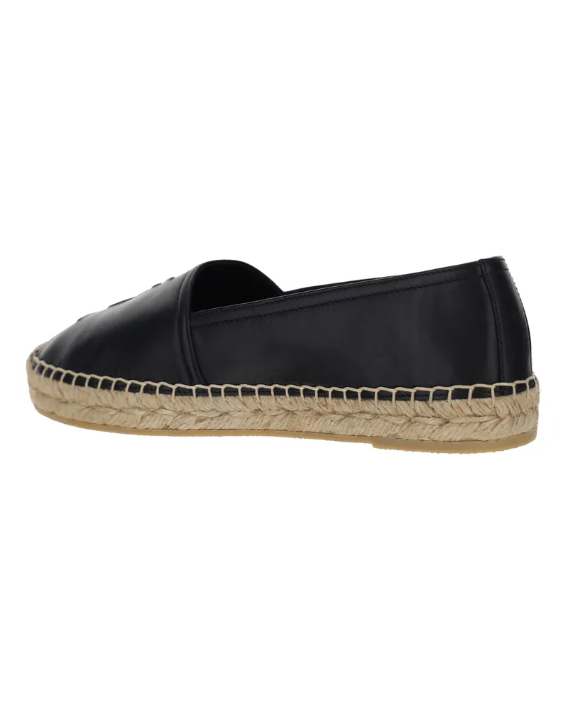 Saint Laurent Women's Lambskin Espadrilles Nero Flat Shoes Nero