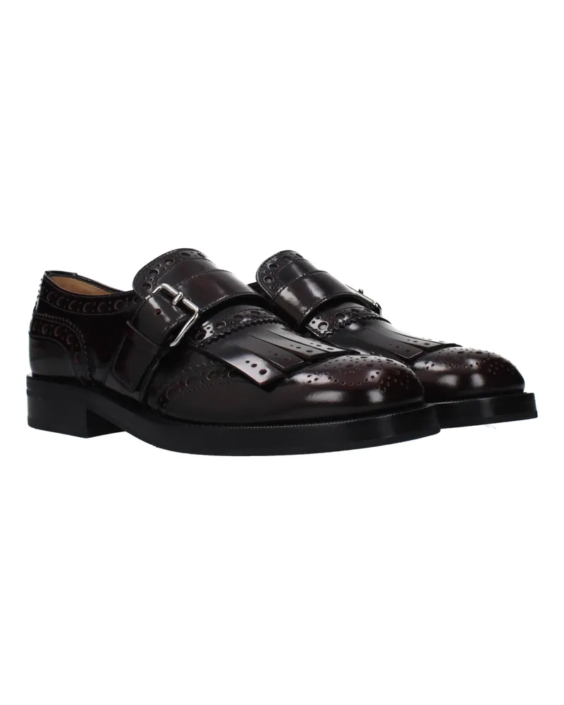 Church's Women's Red Leather Slip-On Loafers Black
