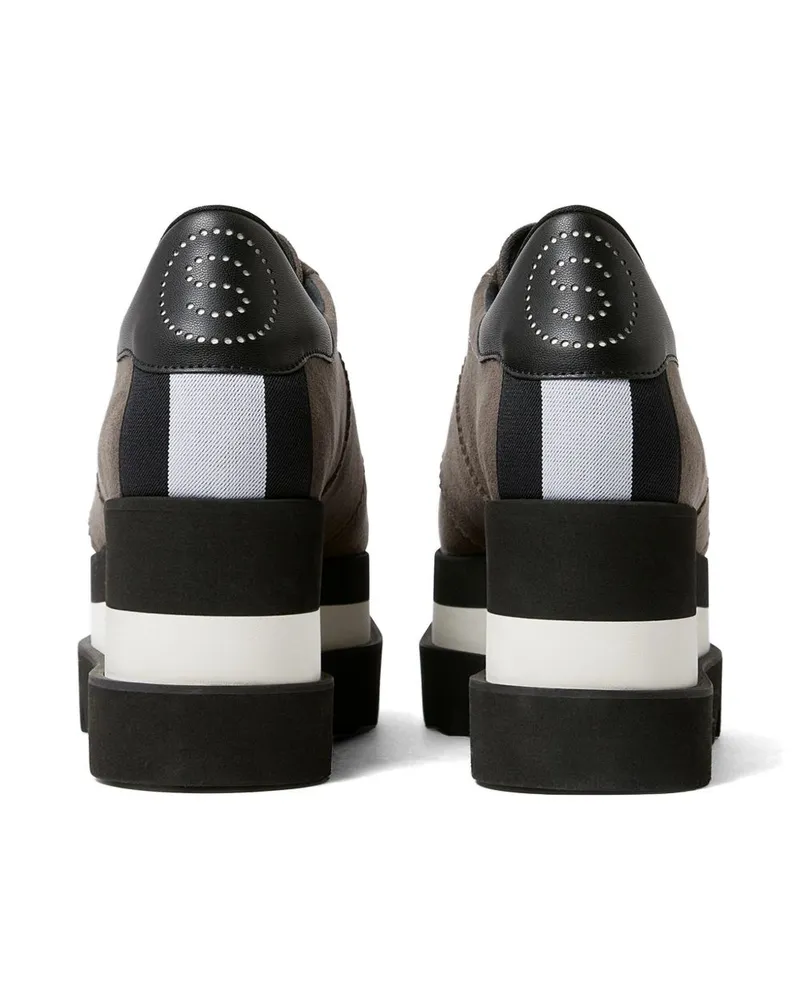 Stella McCartney Faux-Suede Platform Oxford — Taupe Taupe
