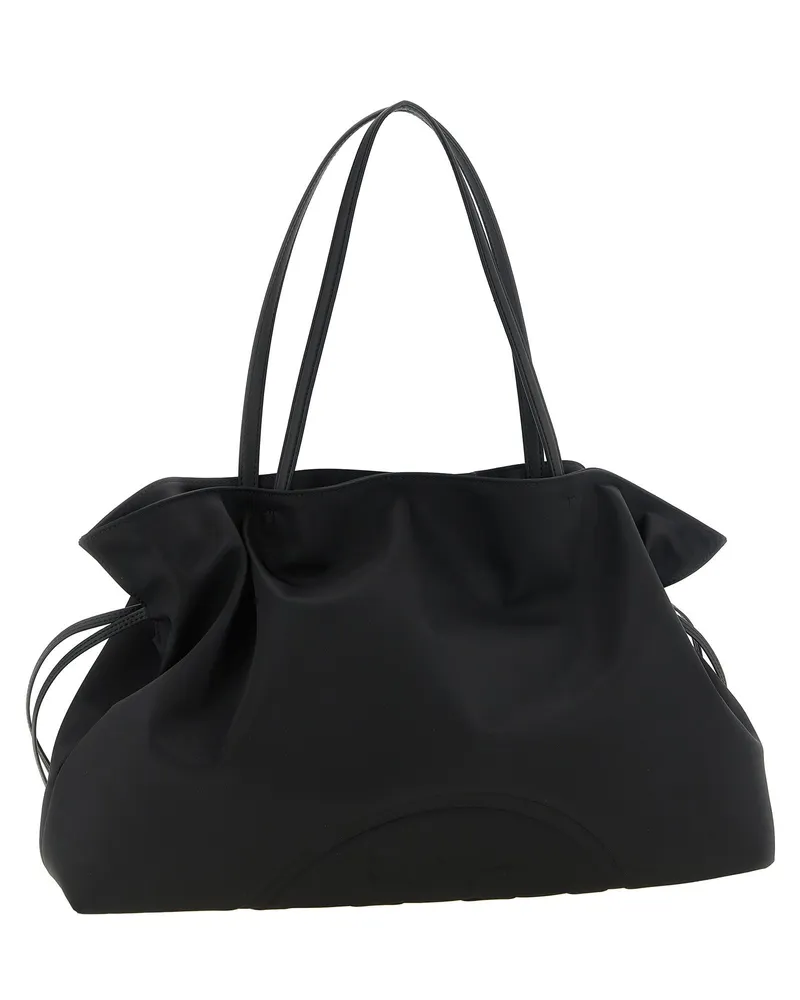 Tory Burch Ella Drawstring Fabric Shoulder Bag — Black Black